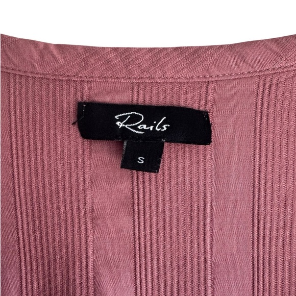 RAILS Capri Mini Dress in Rouge Mauve | Short Sleeve Casual w Pockets | Small - Picture 5 of 8